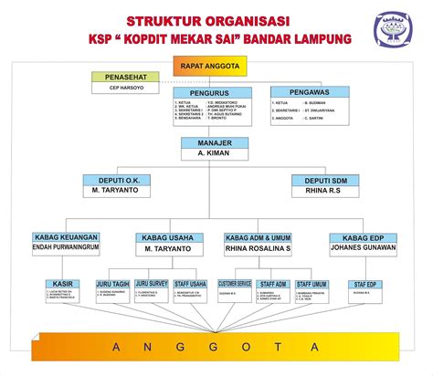 Struktur Organisasi Koperasi Internal Dan Eksternal Berbagi Struktur