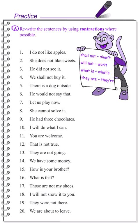 Grammar Worksheet For 4th Grade