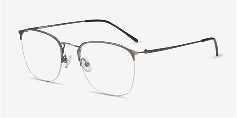 Urban Square Gunmetal Semi Rimless Eyeglasses Eyebuydirect