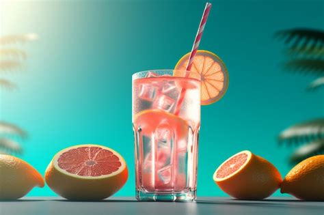 Premium Photo Summer Vibes Drink 3d Rendering