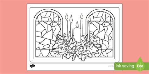 Church Advent Wreath Colouring Page Profesor Hizo Twinkl