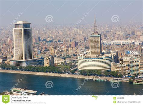 View Of Cairo And Nile River Editorial Photography Image Of Color