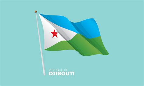 Djibouti Bandera Ondulaci N A El Asta De Bandera Vector D