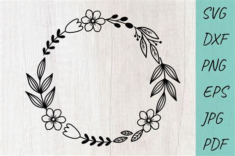 Flowers Svg Flower Wreath Svg Floral Svg Monogram Wreath So Fontsy