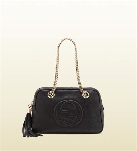 Lyst Gucci Soho Leather Shoulder Bag In Black