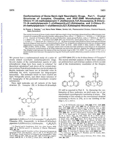 PDF Conformations Of Some Semi Rigid Neuroleptic Drugs Part 1