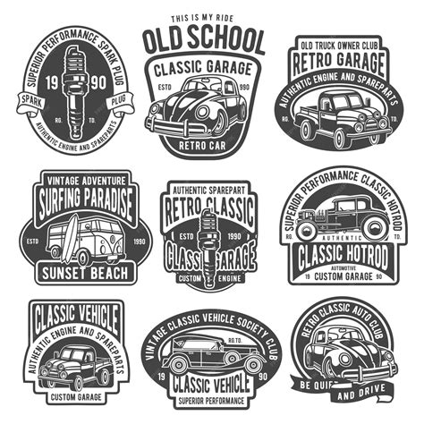 Premium Vector | Classic Car Vintage Badges