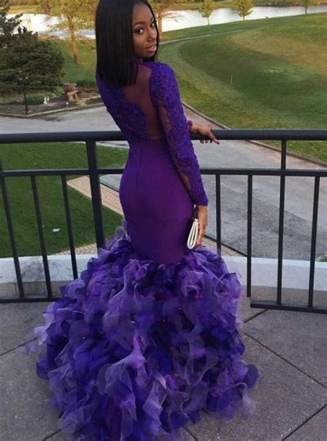 Dark Purple Mermaid Prom Dresses