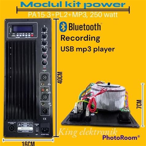 Jual Modul Kit Power Speaker Aktif 15 3 USB Mp3 Player Shopee Indonesia