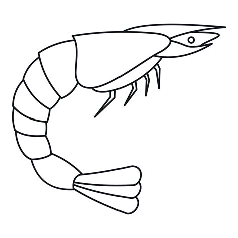 Shrimp icon, outline style 15089642 Vector Art at Vecteezy