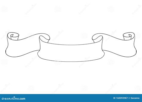 Ribbon Scroll Outline Icon Stock Vector Illustration Of Icon