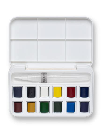 Acuarela En Pastillas Cotman Winsor Newton Set Pincel Con