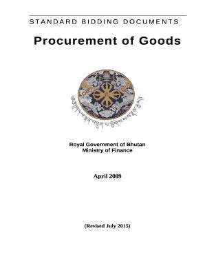 This Standard Bidding Document For The Procurement Of Goods Have Been