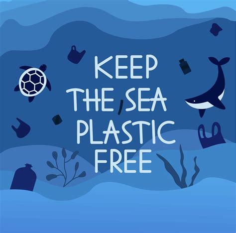 Keep The Sea Plastic Free Poster 1872878 Vector Art At Vecteezy