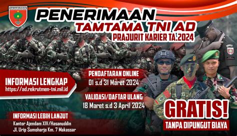 Pendaftaran Tamtama PK TNI AD Reguler Dan Khusus TA 2024 Telah Dibuka