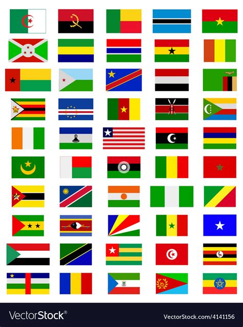 Flags of the countries africa Royalty Free Vector Image