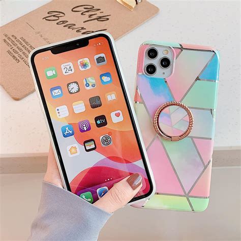 Colorful Marble Case + Ring Holder