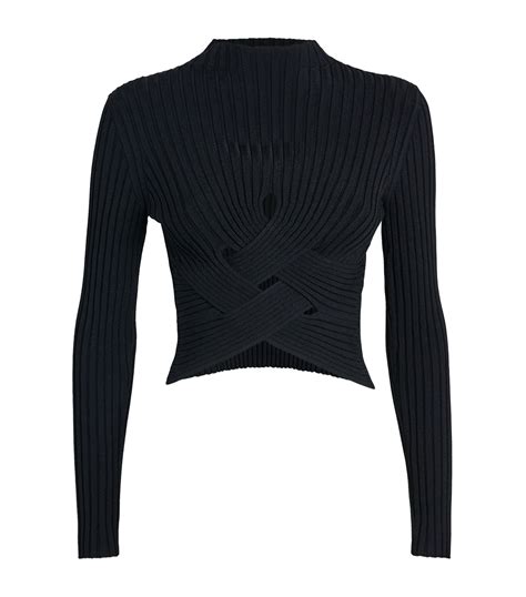 Womens Stella Mccartney Black Cropped Ribbed Knit Sweater Harrods Uk