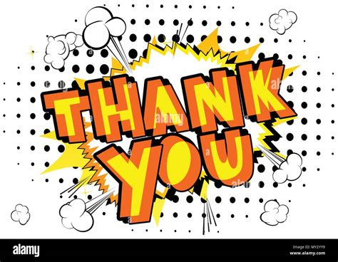 Thank You Comic Book Style Word On Abstract Background Stock Vector