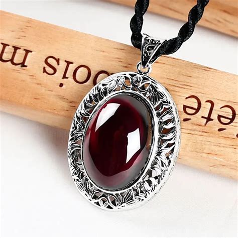 Fashion Red Garnet Precious Stone Pendant Big Round Yellow Green