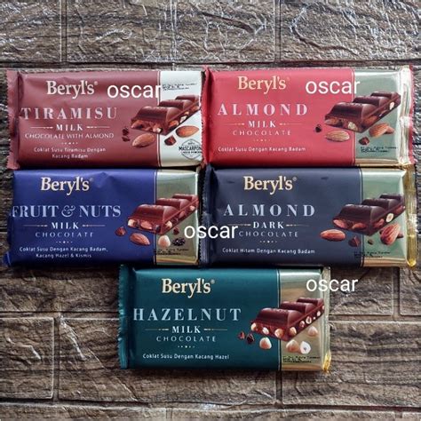 Jual Beryls Bar Chocolate G Almond Milk Almond Dark Hazelnut