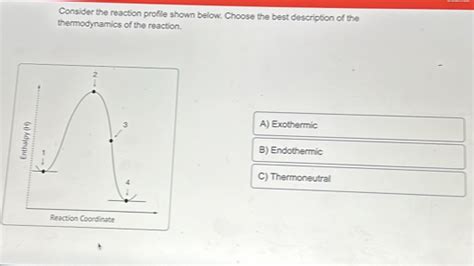 Consider The Reaction Profile Shown Below Choose The Best Description