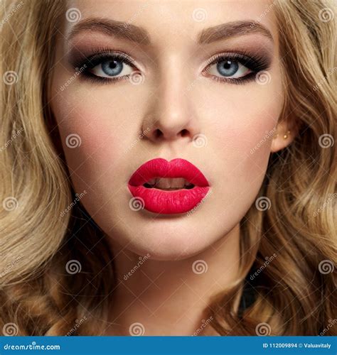 Young Girl Red Lips Telegraph