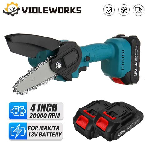 Violeworks 1200w 4 Inch Mini Electric Chainsaw Woodworking Pruning Chainsaw One Handed Logging