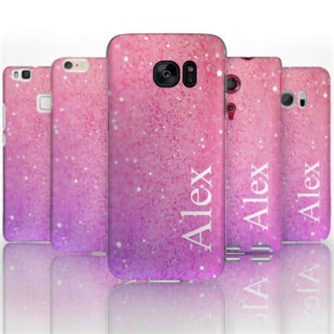 Ini T Personalised Initials Pink Glitter Plastic Phone Hard Case