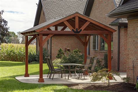 12x12 Backyard Wood Pavilion Kit Canyon Brown Yardcraft