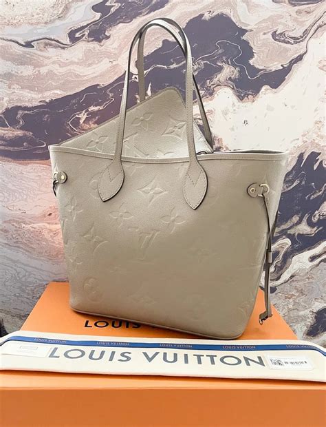 Fast Shipping Louis Vuitton Neverfull Mm Turtledove Monogram Empreinte