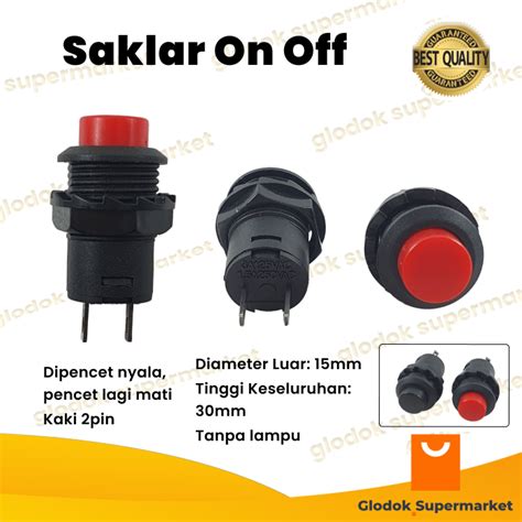 Switch Push On Off Bulat Kecil 2 Pin Saklar 2pin Tombol 2 Kaki Lazada