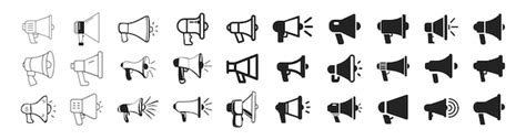 Premium Vector Megaphone Icons Set Loudspeaker Megaphone Icon Collection