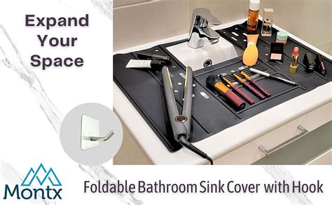 Bathroom Sink Cover For Counter Space With Hanging Hook Sink Topper Makeup