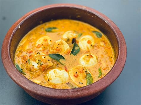 Kerala Style Egg Curry Cooked In Coconut Milk And Spices