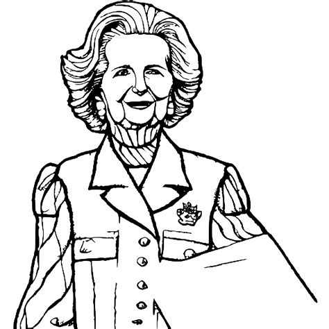 Margaret Thatcher Coloring Page · Creative Fabrica