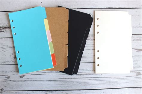 A5 Binder Dividers Planner Dividers Tabbed 6 Ring Binder Etsy