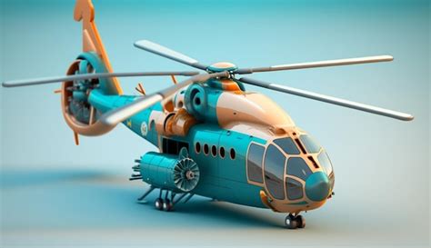 Premium AI Image | A 3d model of a helicopter