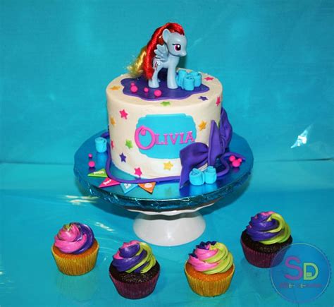 Rainbow Dash My Little Pony MLP smash cake rainbow cupcakes happy ...