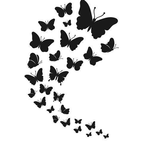 Flying Butterflies Svg Bundle Butterfly Silhouette Design Layout