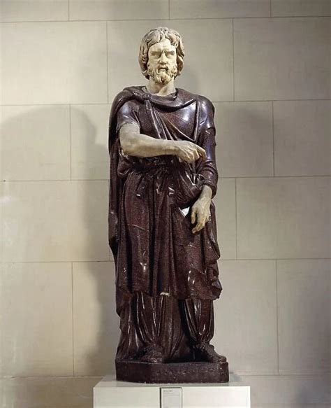 Red Porphyry And Marble Statue Of Barbarian Prisoner 9511233