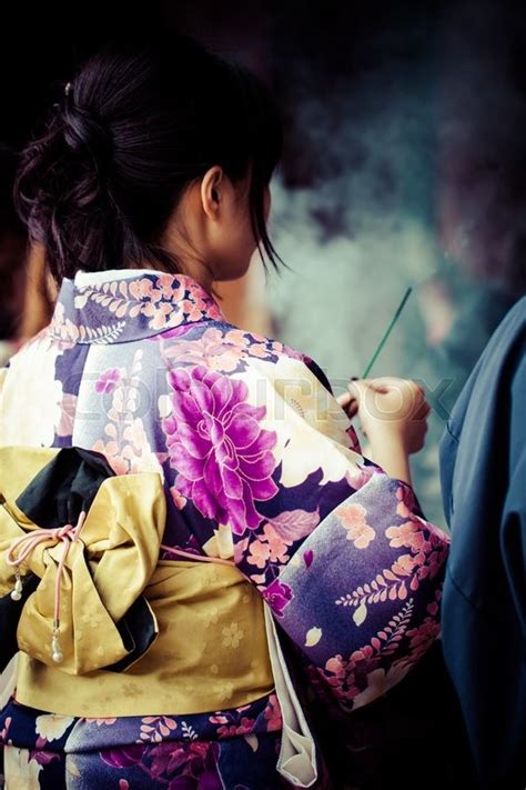 Japanese Women Wear A Traditional Dress Stock Image Colourbox