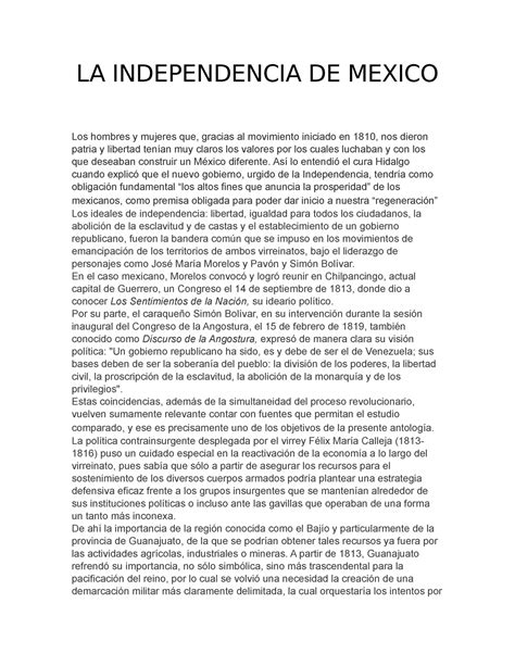 La Independencia De Mexico La Independencia De Mexico Los Hombres Y Mujeres Que Gracias Al