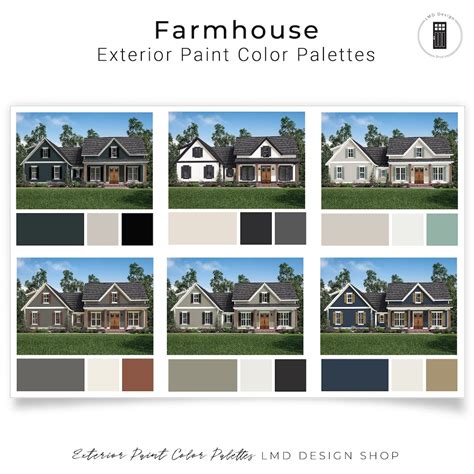 Farmhouse Exterior Paint Palettes House Exterior Paint Colors - Etsy