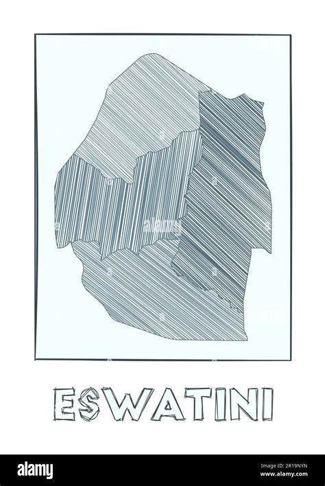 Mapa De Croquis De Swazilandia Mapa Dibujado A Mano En Escala De