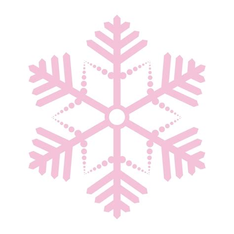 Copo de nieve rosa en estilo plano un cristal frágil de forma