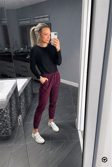 Long Sleeve Slim Crew Tee Curated On Ltk In 2024 Womens Joggers Outfit Jogger Pants Outfit