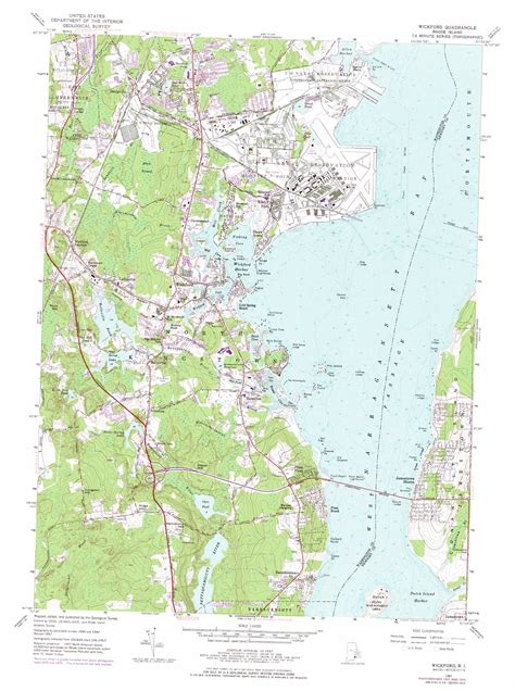 Wickford Topographic Map 124000 Scale Rhode Island