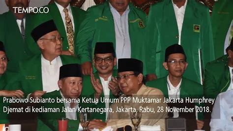 Prabowo Subianto Menerima Dukungan Ppp Muktamar Jakarta Video Dailymotion