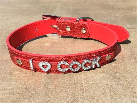 I Love Cock Rhinestone Choker I Heart Dick Black Vegan Leather Etsy